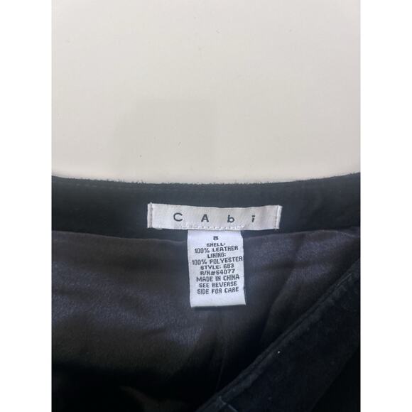 Cabi Sz 8 Black Suede Patchwork Midi Skirt Whimsical Witchy Western Handkerchief - Picture 6 of 16